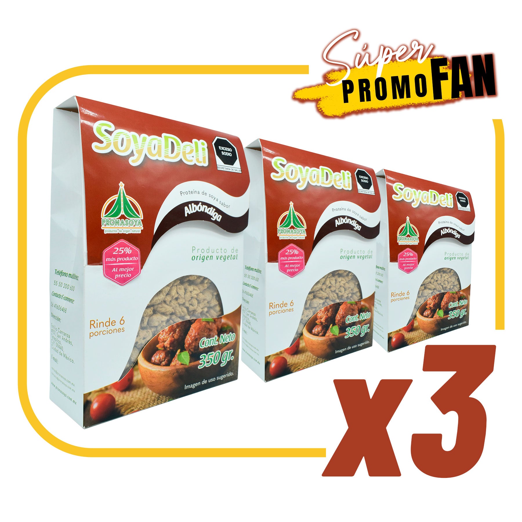 Súper Promo Fan Soyadeli Albóndiga 50 gr X3