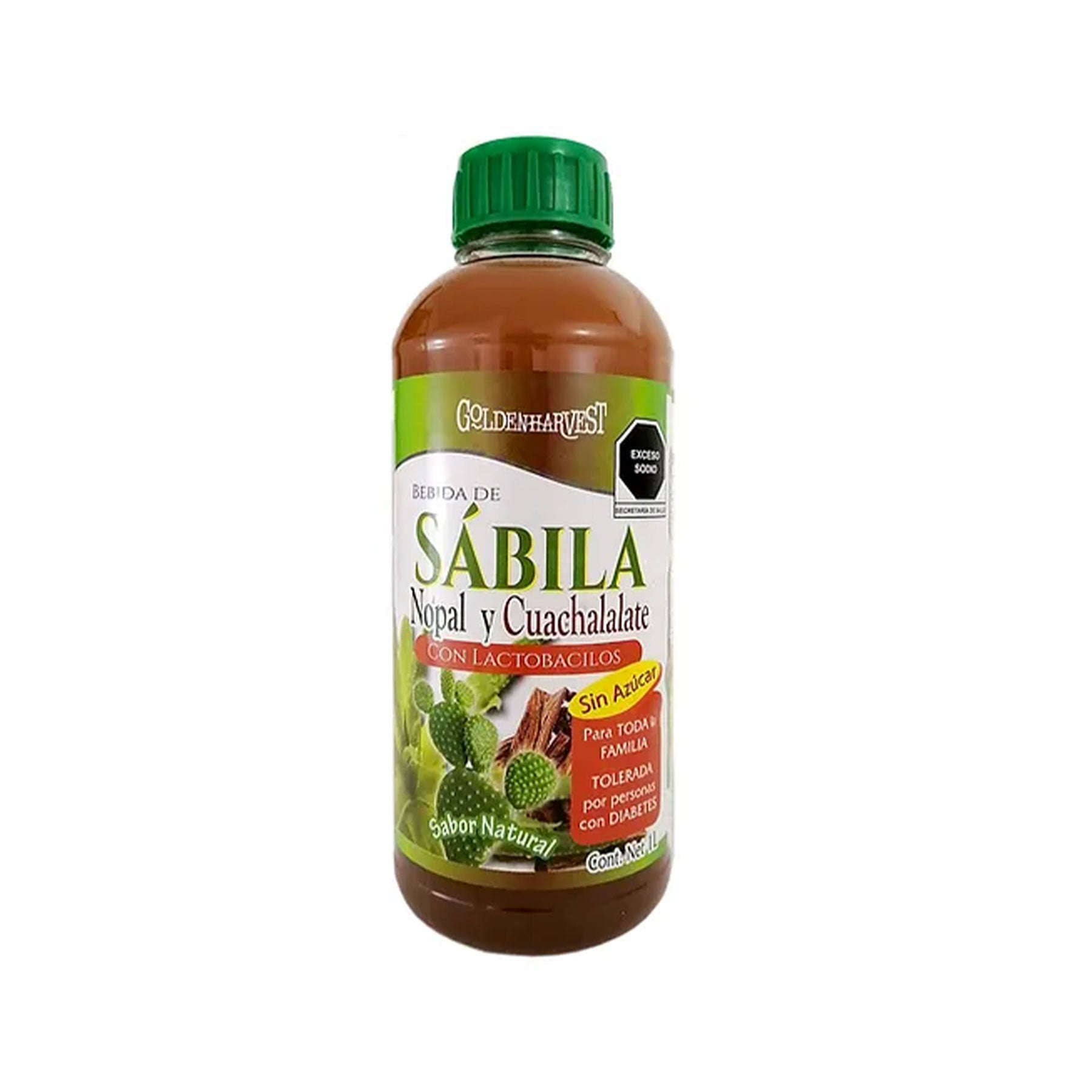 Bebida de Sábila, Nopal y Cuachalalate Golden Harvest 1 Lt