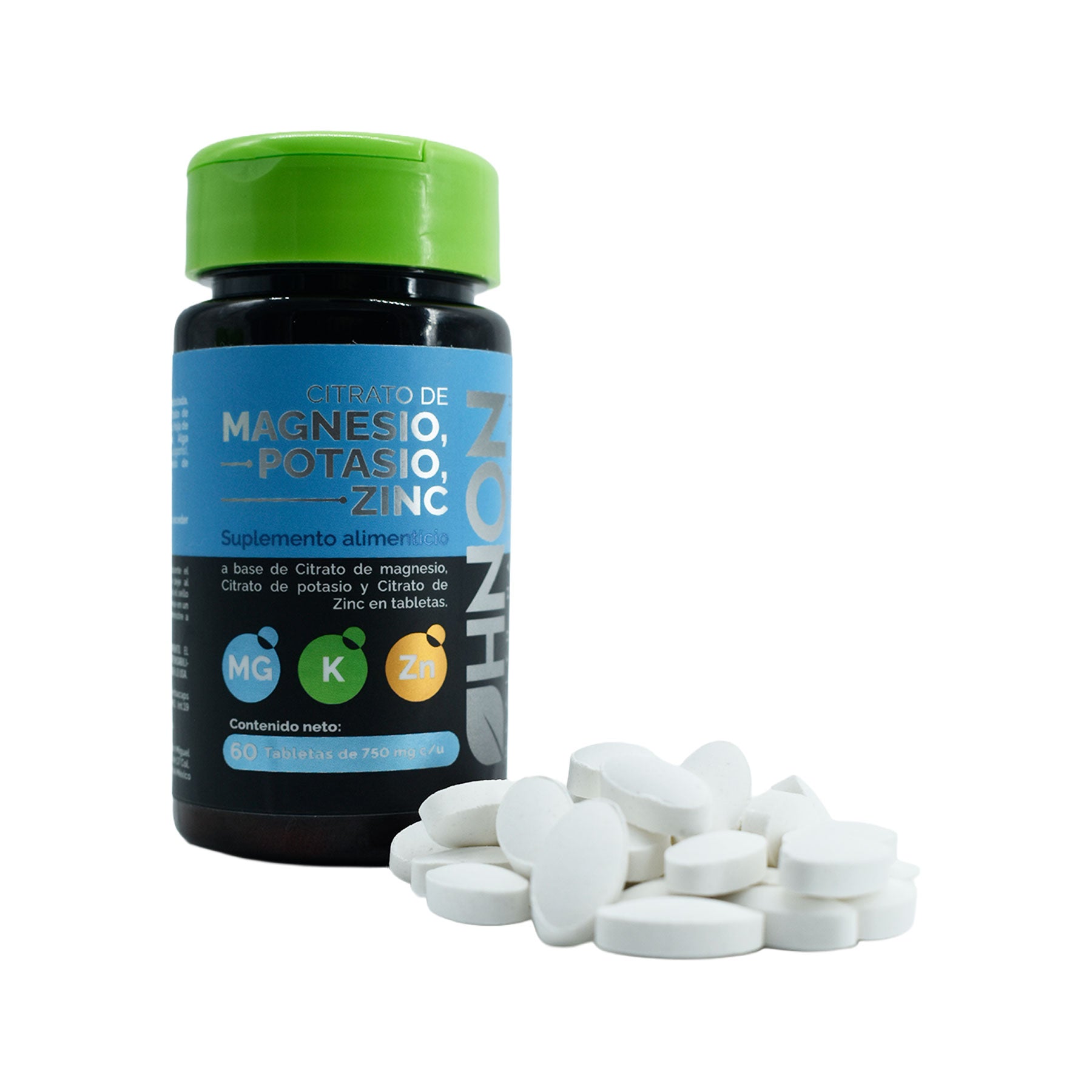 Citrato de Magnesio con Potasio y Zinc HNON 60 tabs