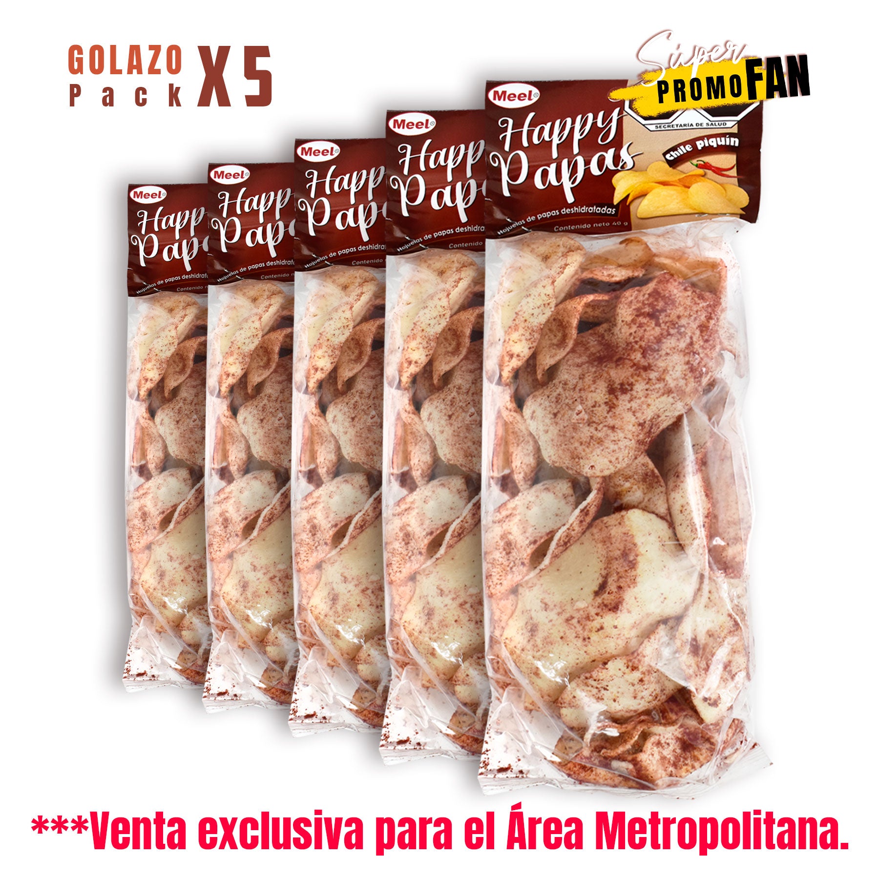 Hojas de Papa Deshidratada Sabor Chile Piquín Meel Happy 40 g