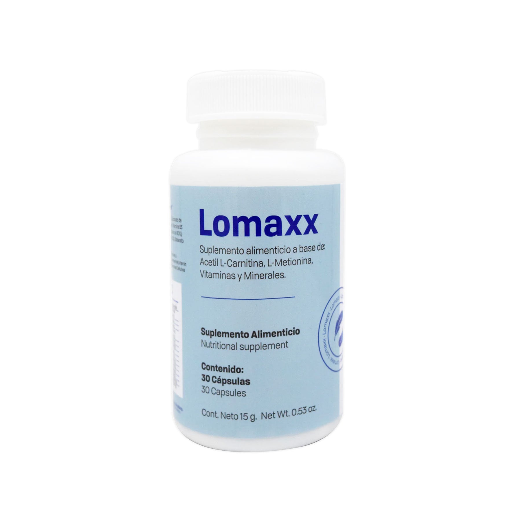 Lomaxx frasco con 30 caps