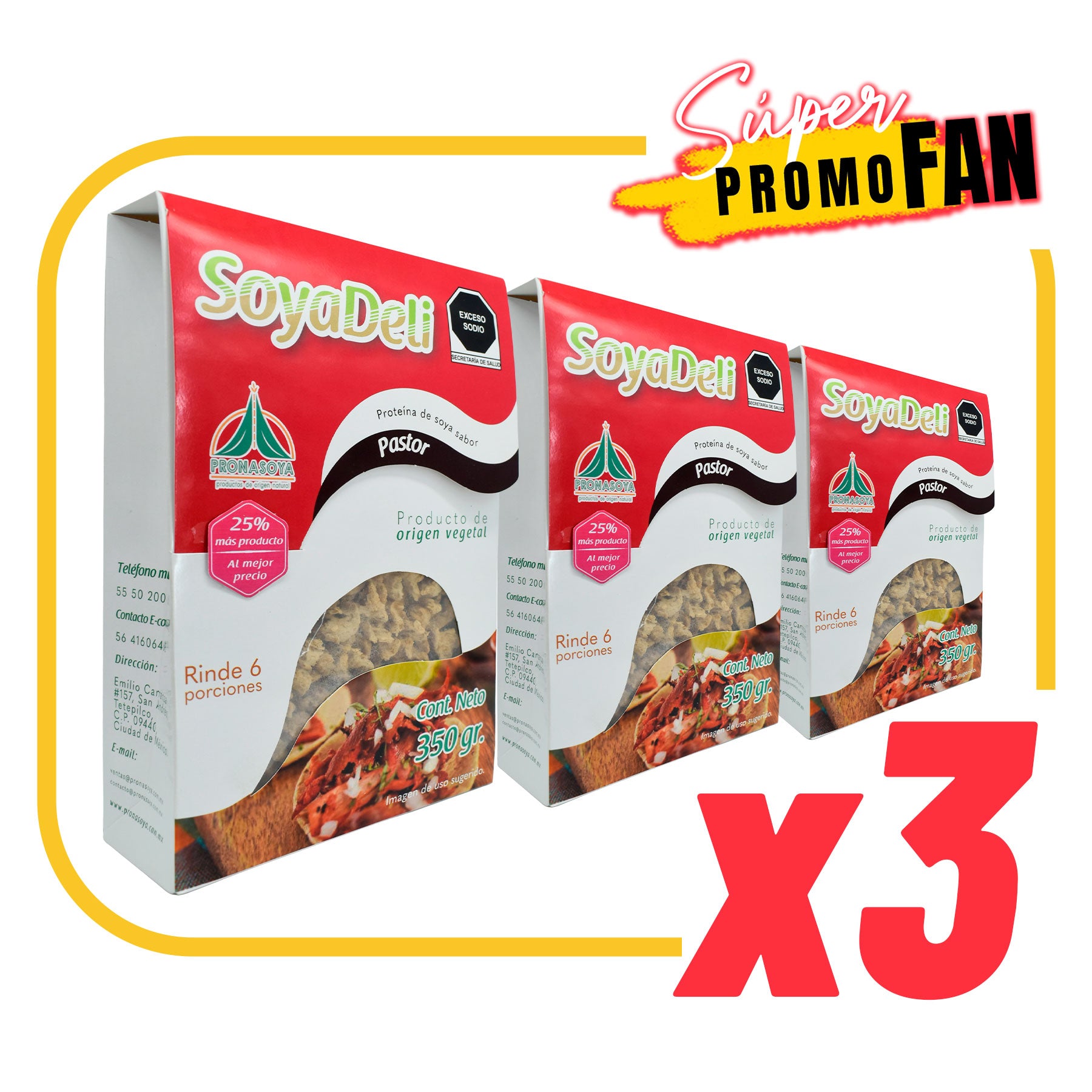 Súper Promo Fan Soyadeli Pastor 50 gr X3