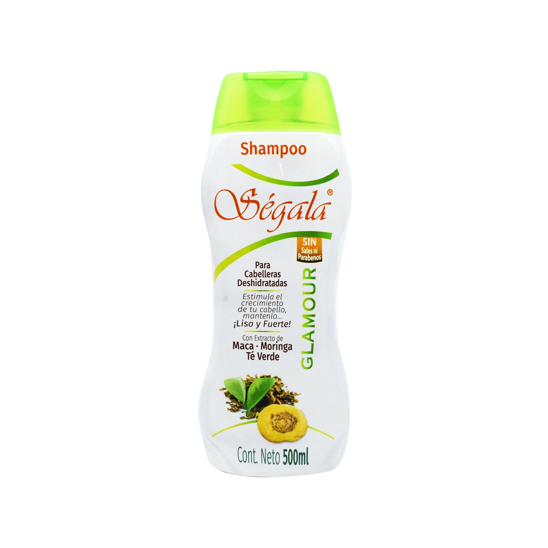 Shampoo Glamour con Maca, Moringa, y Té Verde Ségala 500 ml