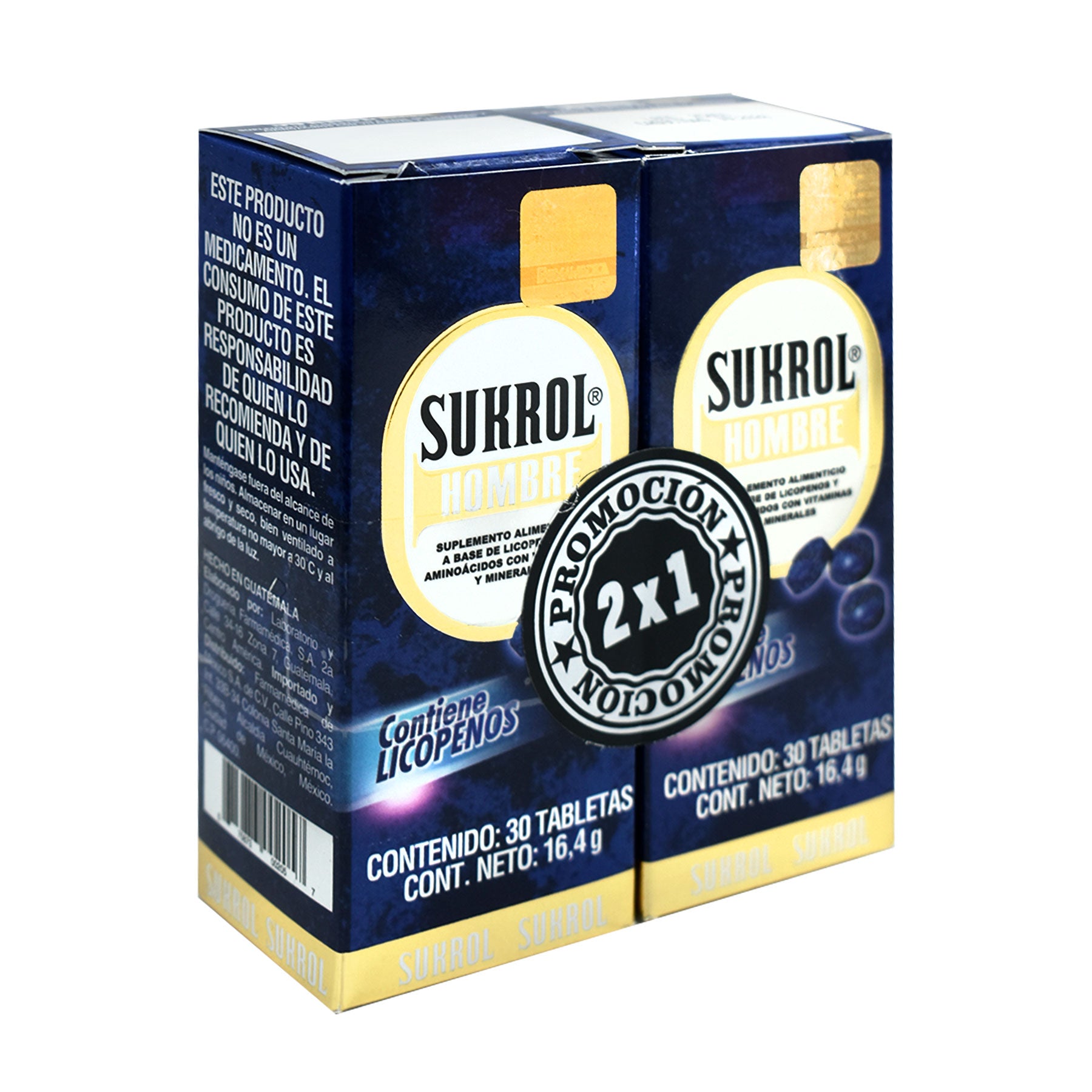 Sukrol Hombre 2x1 Farmamedica 30 tabs c/u