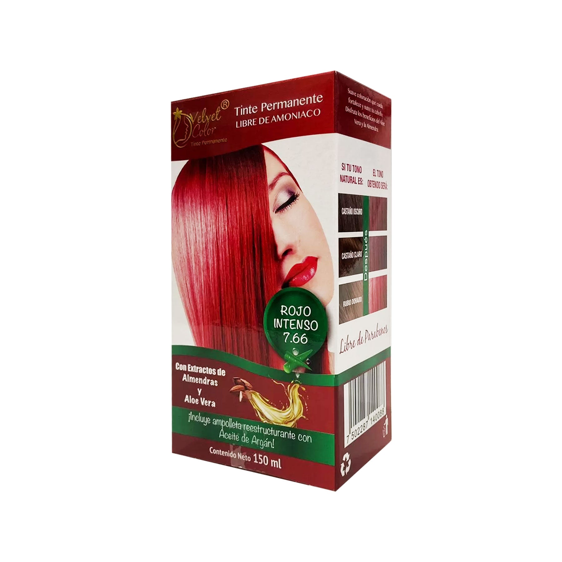 Tinte Permanente Rojo Intenso 7.66 Velvet 150 ml