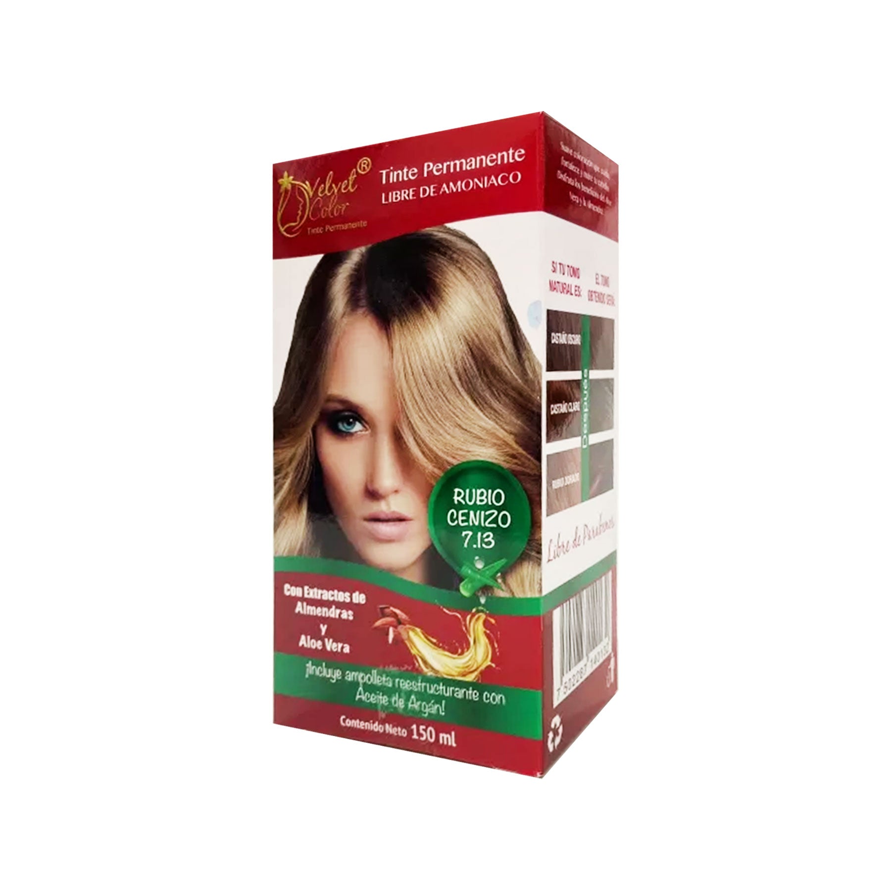 Tinte Permanente Rubio Cenizo 7.13 Velvet 150 ml