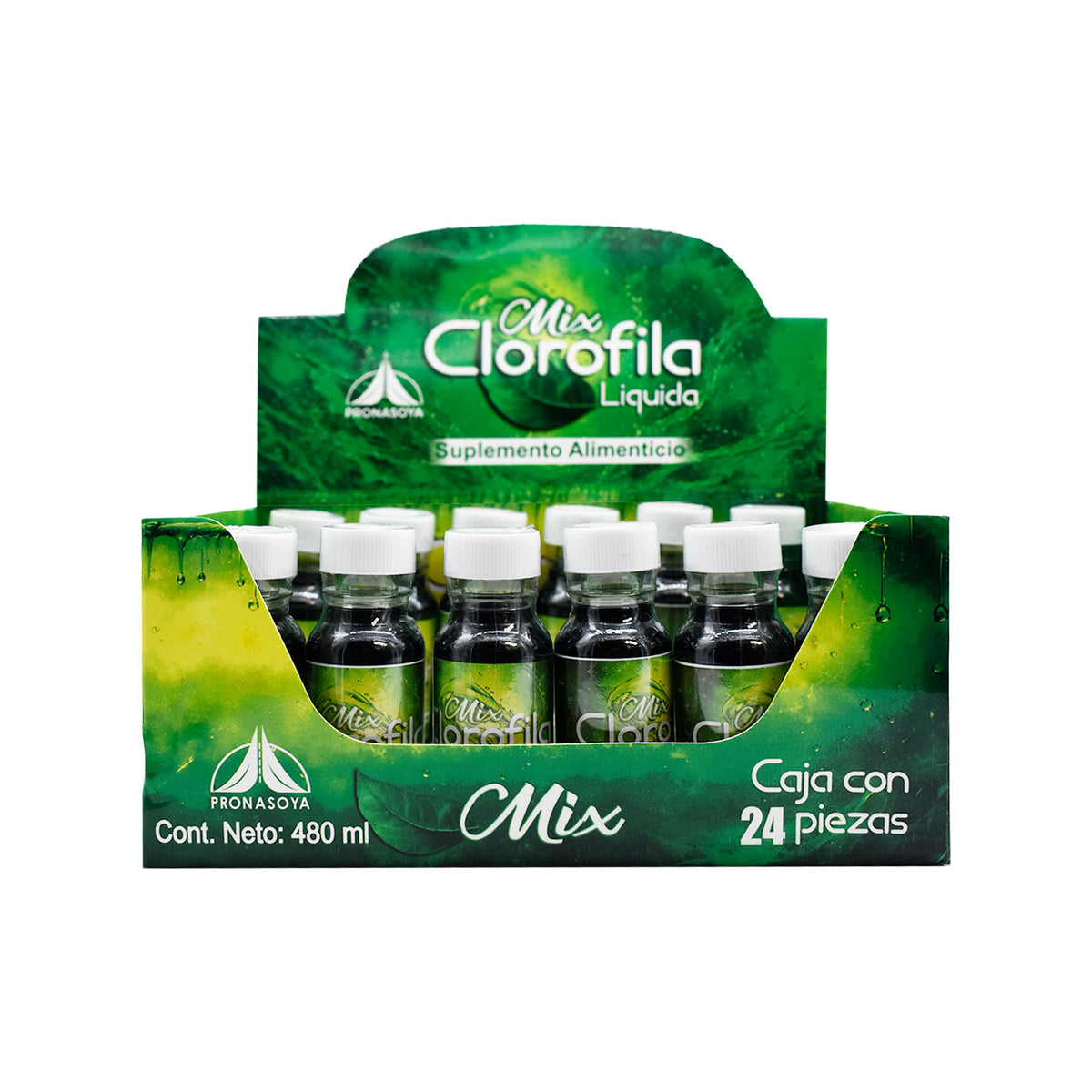 Clorofila Mix PRONASOYA Paquete de 24 pza de 20 ml c/u (Shot)