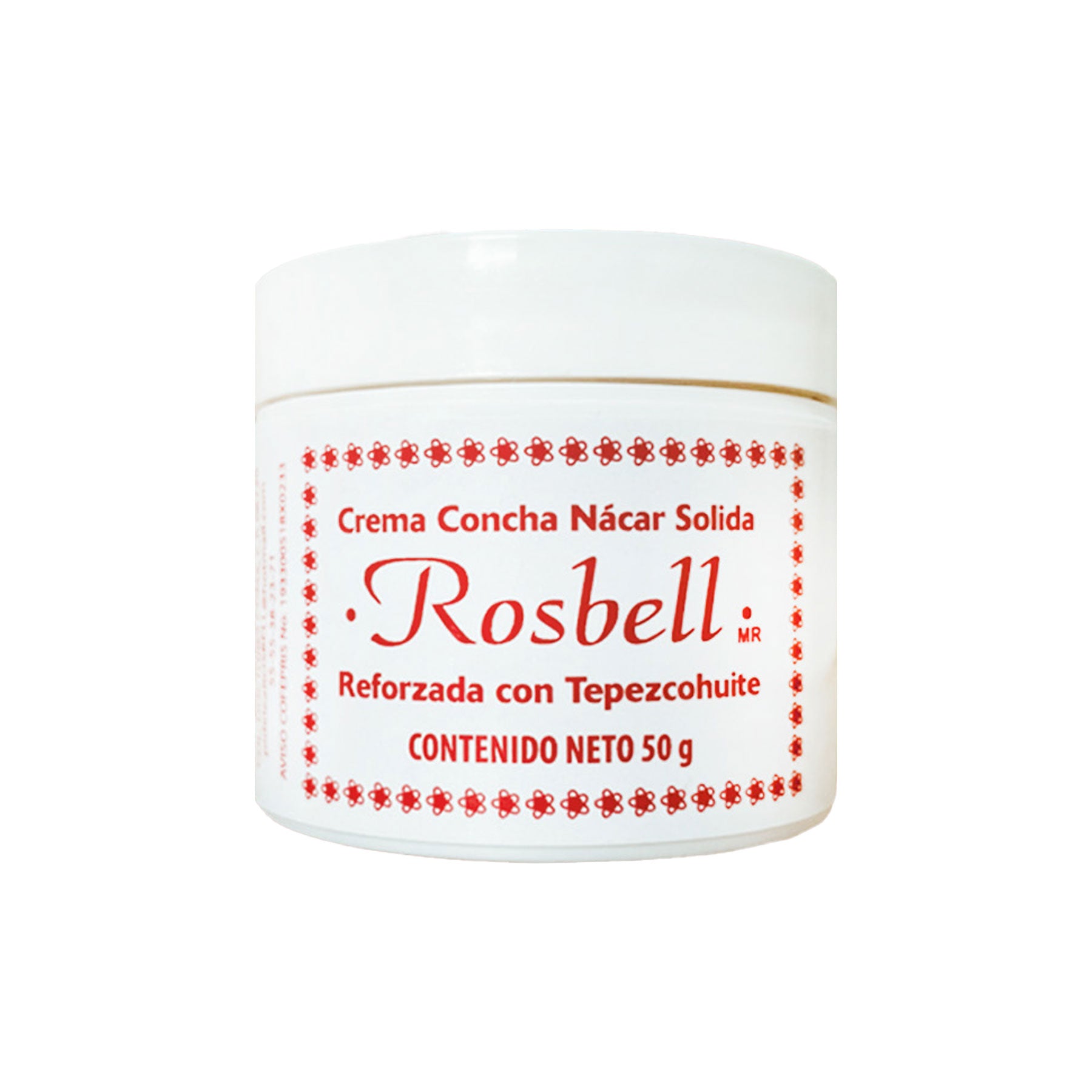 Crema de Concha Nácar Reforzada con Tepezcohuite Rosbell 50 gr