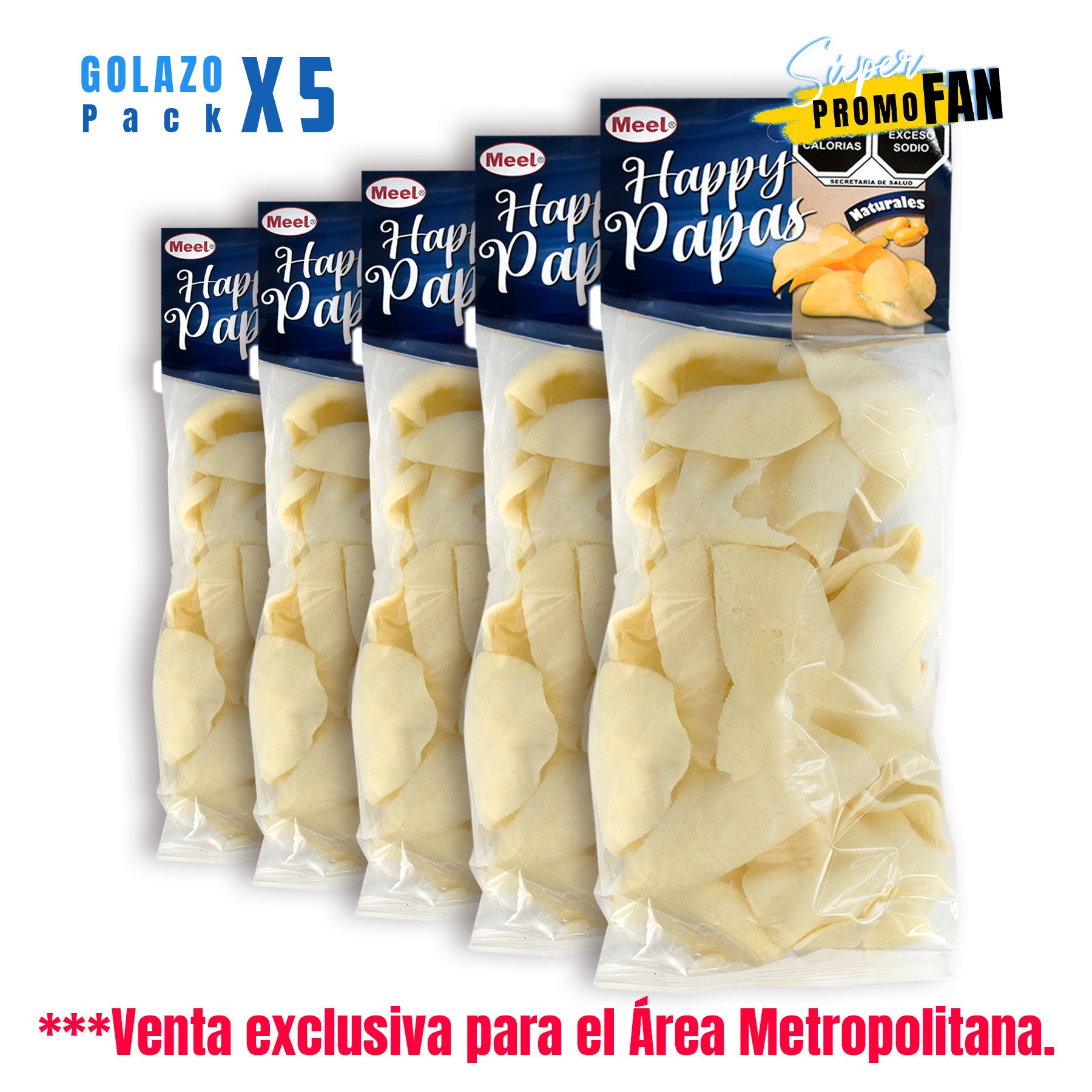 Hojas de Papa Deshidratada Sabor Natural Meel Happy 40 g