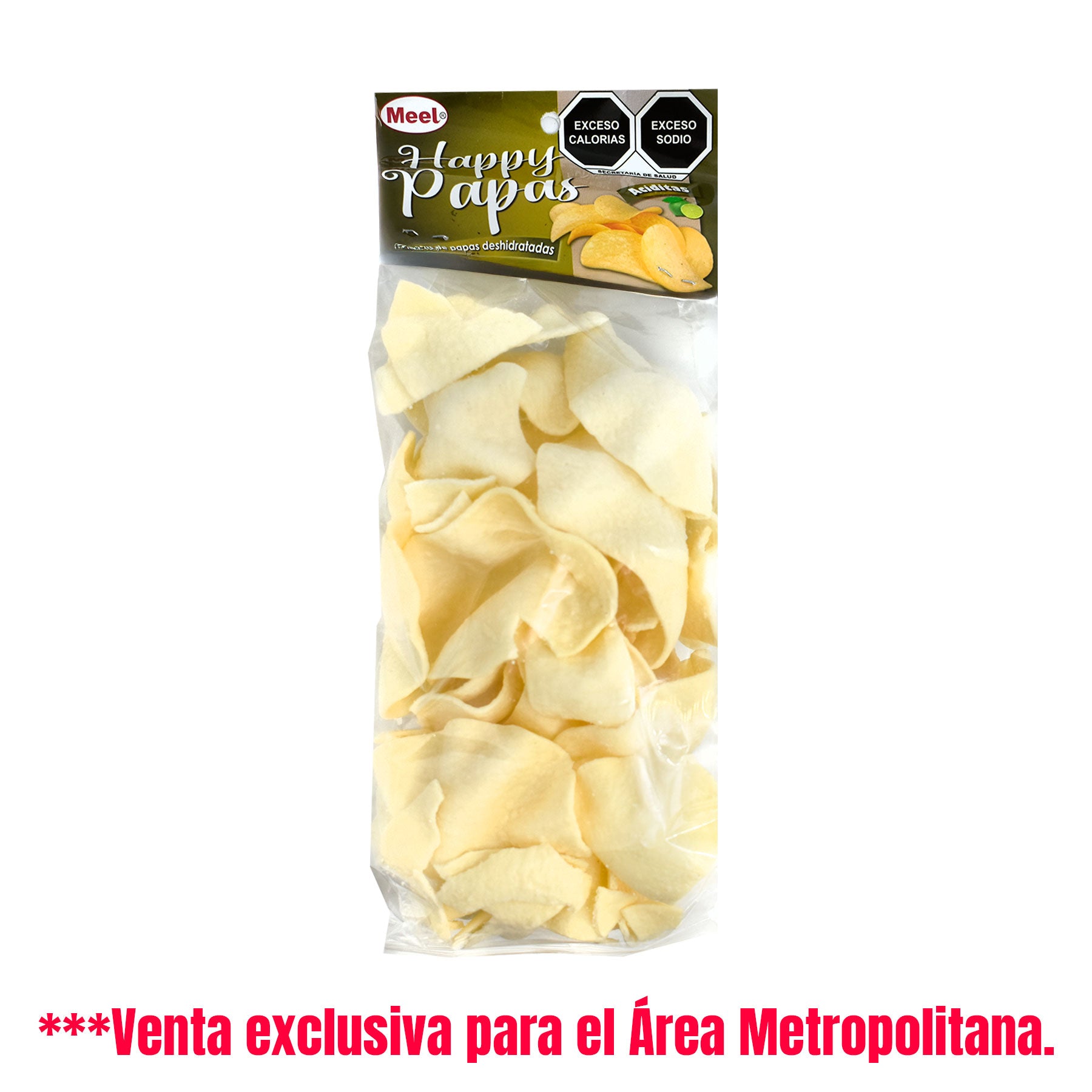 Hojas de Papa Deshidratada Sabor Aciditas Meel Happy 40 g