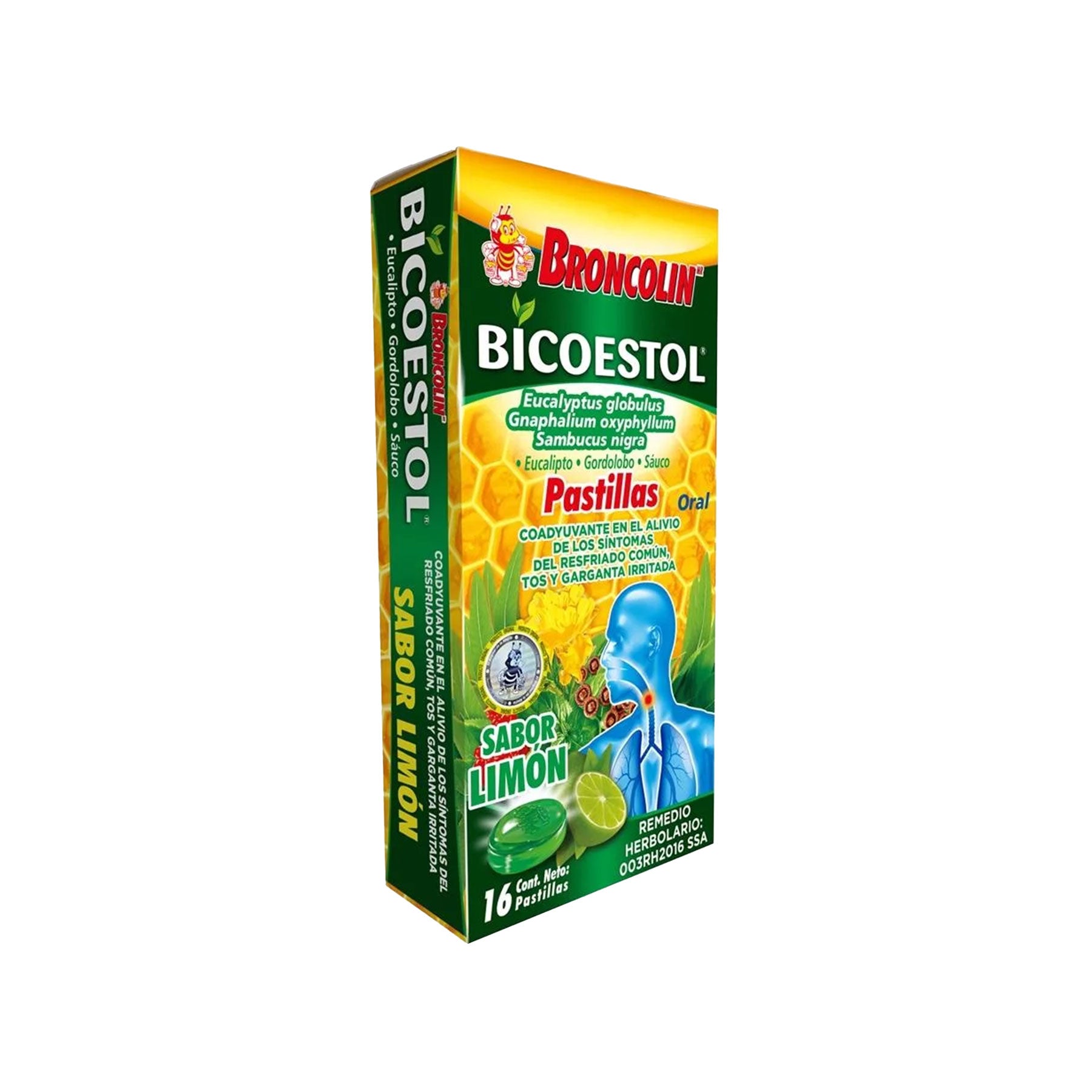 Bicoestol Limón Broncolín 16 Pastillas