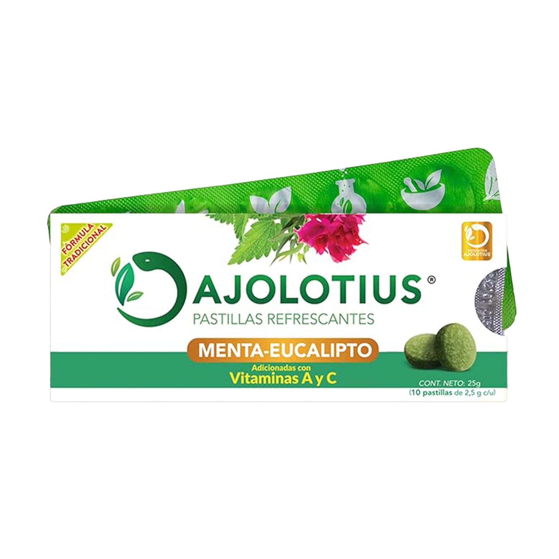 Pastillas Refrescantes Ajolotius blister con 10 pastillas