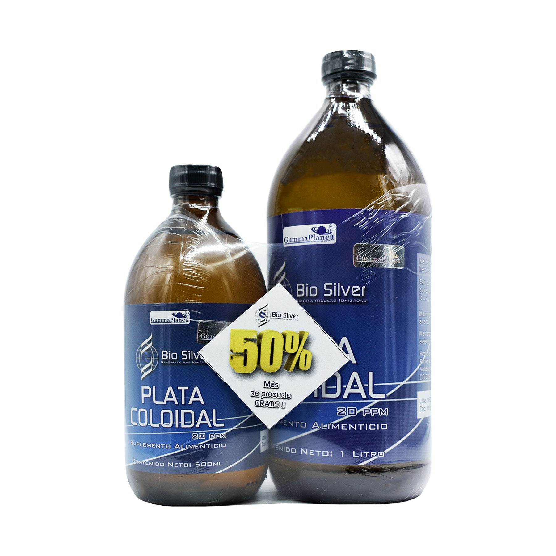 Plata Coloidal BioSilver Gumma Planett 1 Lt + 500 ml Oferta