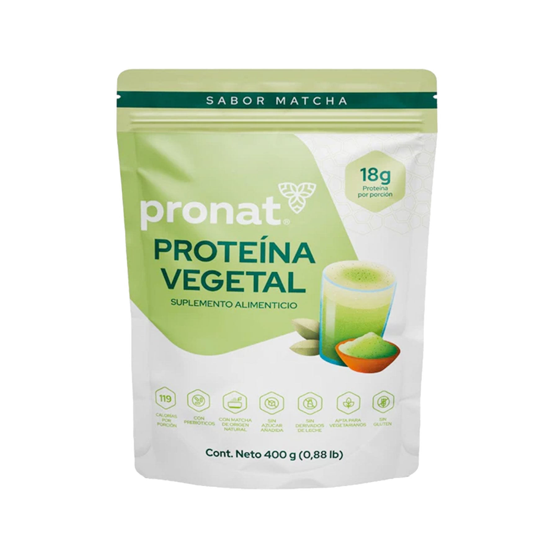 Proteína Vegetal Matcha Pronat 400 gr