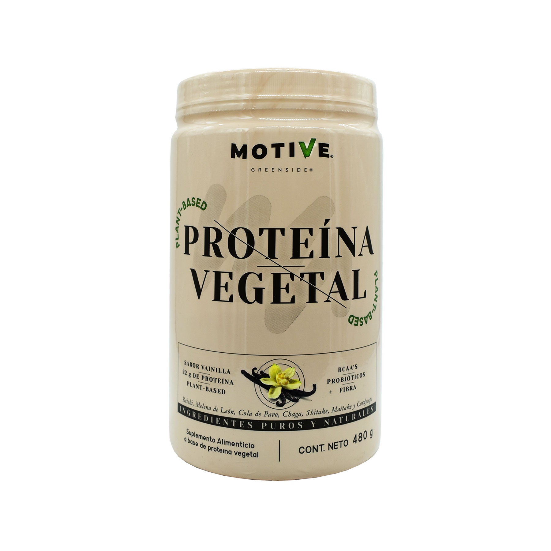 Poteina Vegetal Motive Sabor Vainilla Greenside 480 gr