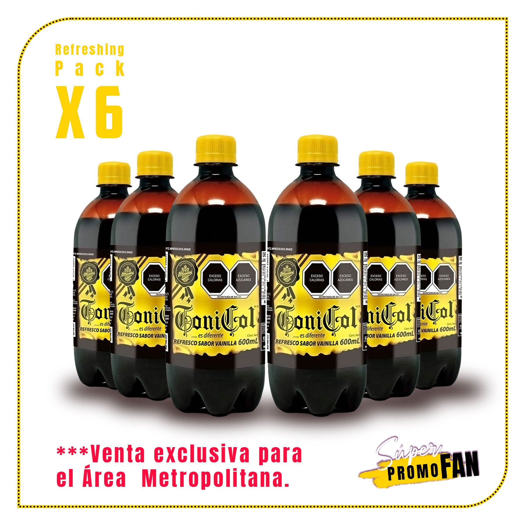 Refreshing Pack Refresco Tonicol Sabor Vainilla 6 pza