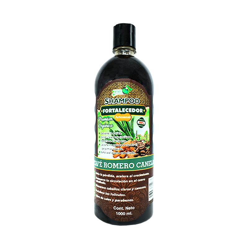 Shampoo Café, Romero y Canela Vive+Natural 1000 ml