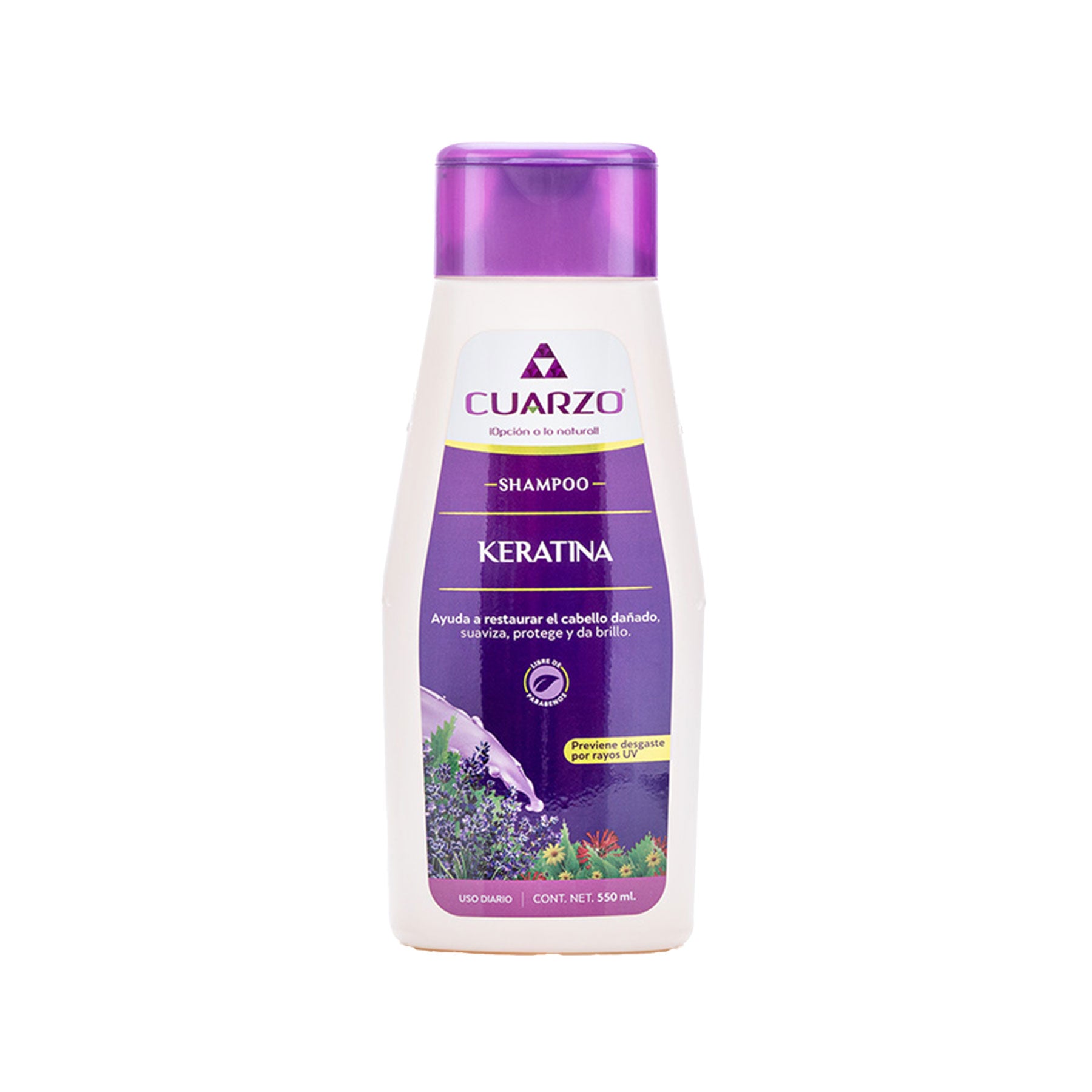 Shampoo Capilar Reparador Keratina Cuarzo 550 ml