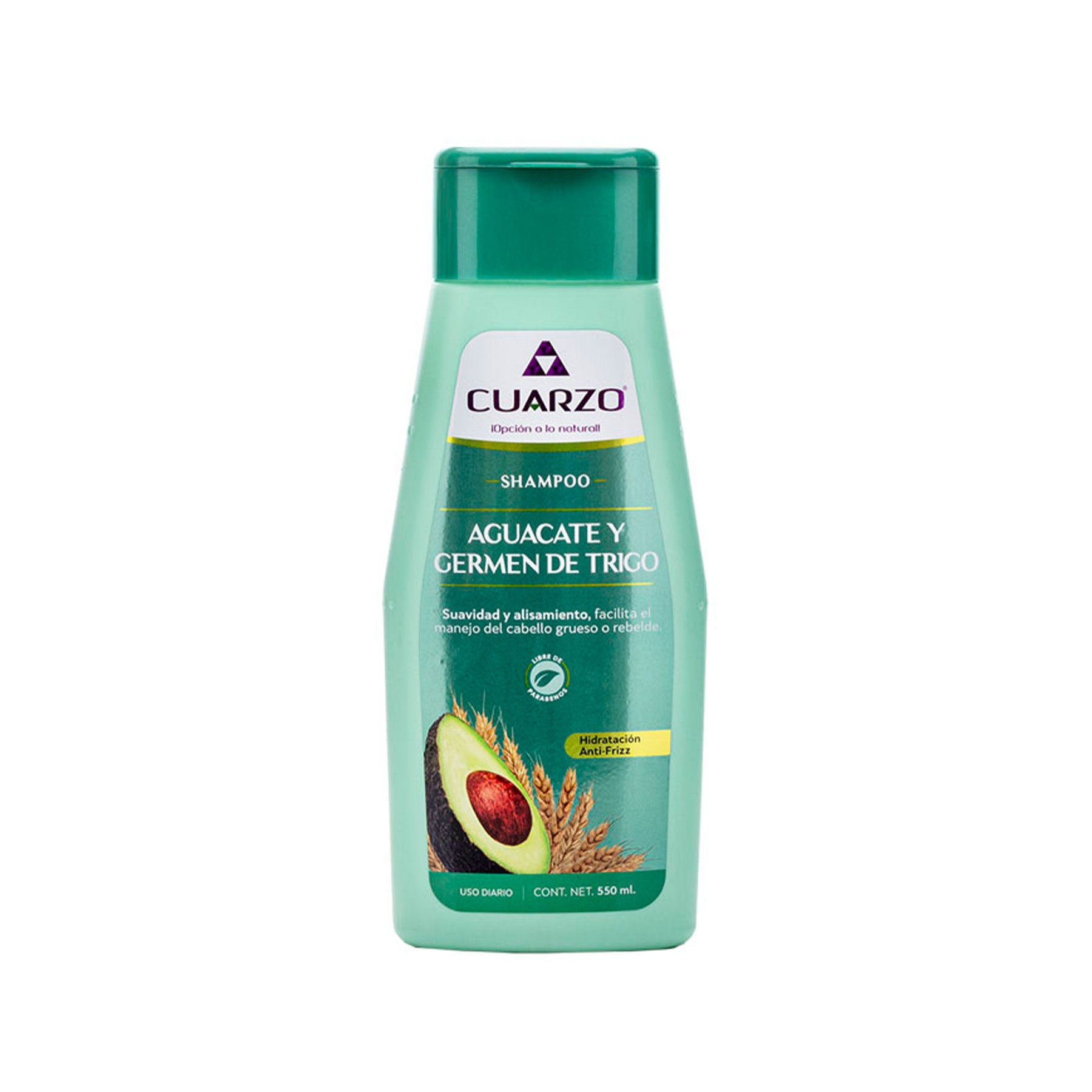 Shampoo de Aguacate y Germen de Trigo Cuarzo 550 ml