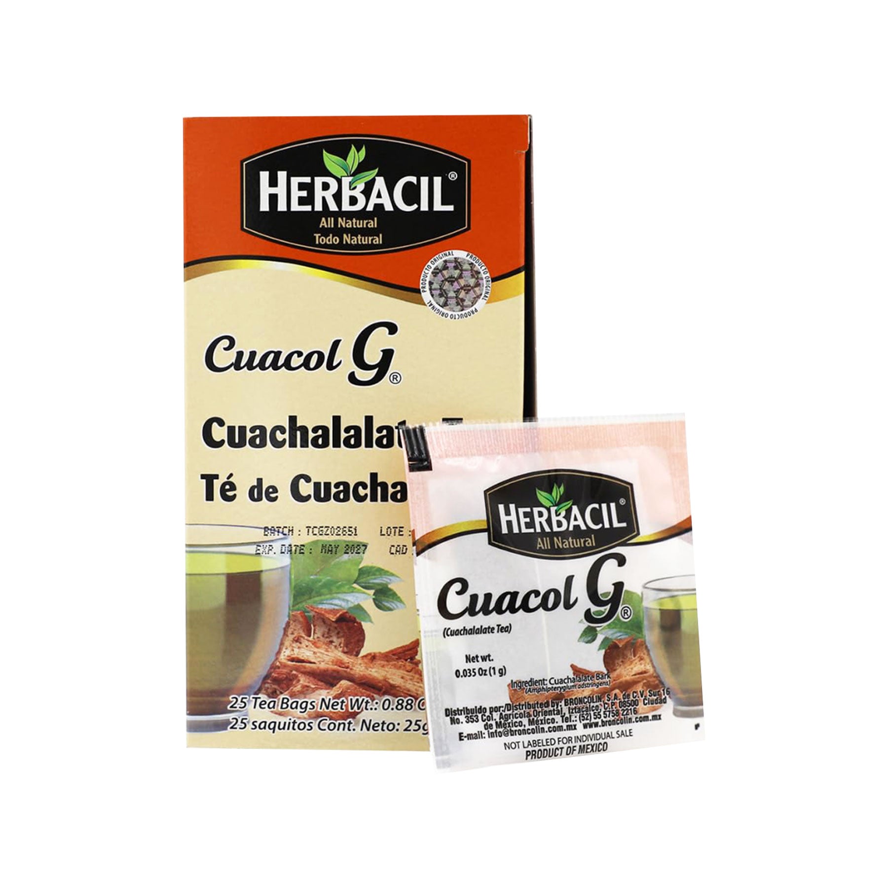 Té Cuachalalate (cuacol G) Herbacil 25 sobres