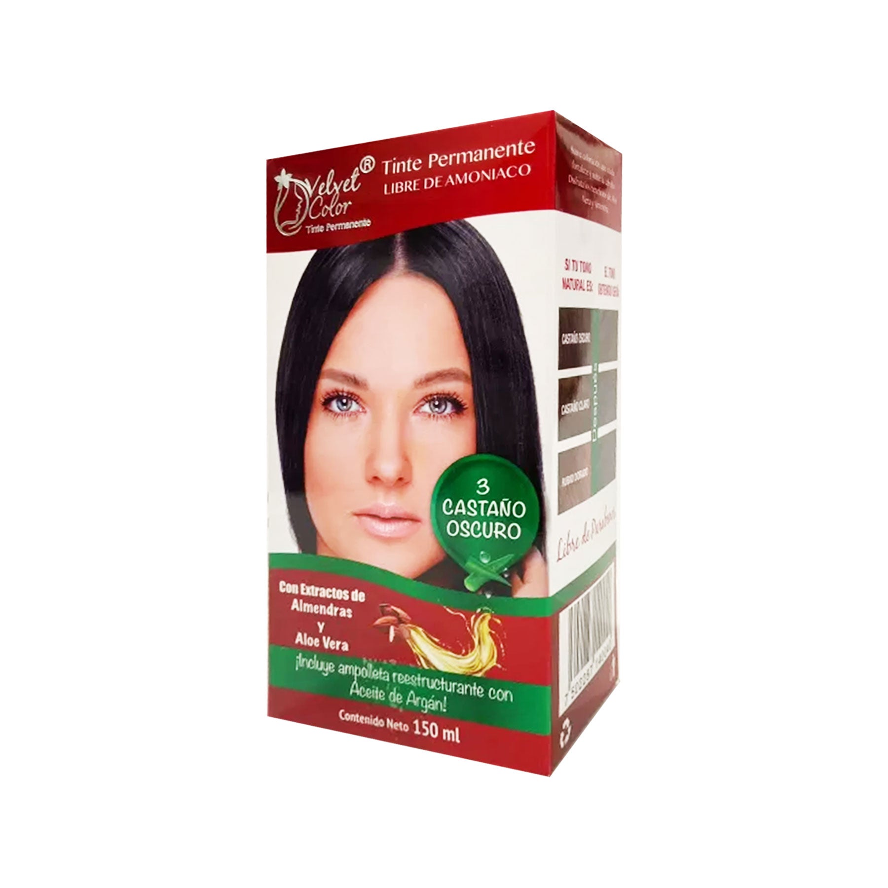 Tinte Permanente Castaño Oscuro 3 Velvet 150 ml
