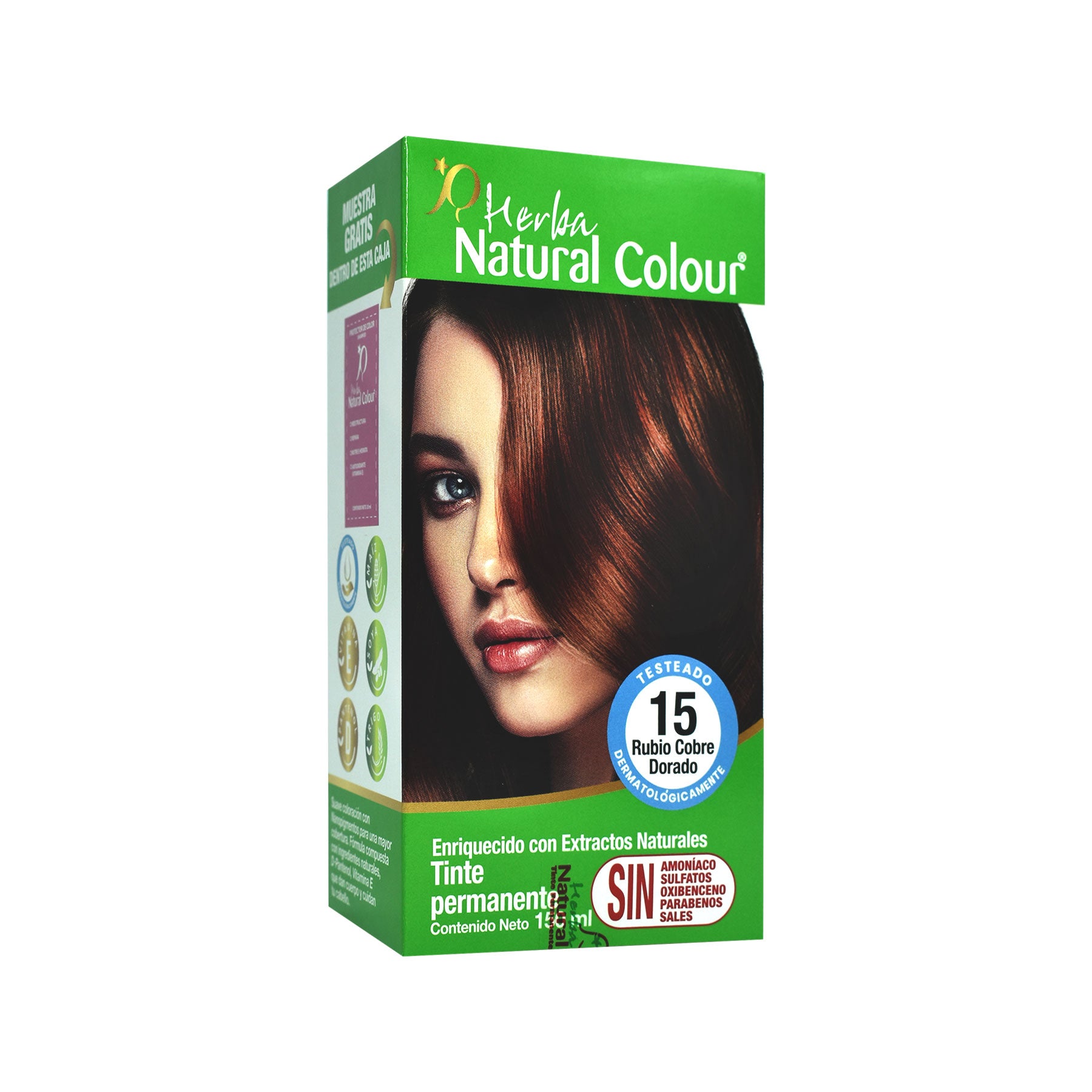 Tinte Rubio Cobre Dorado 15 Herba Natural Colour 150 ml.