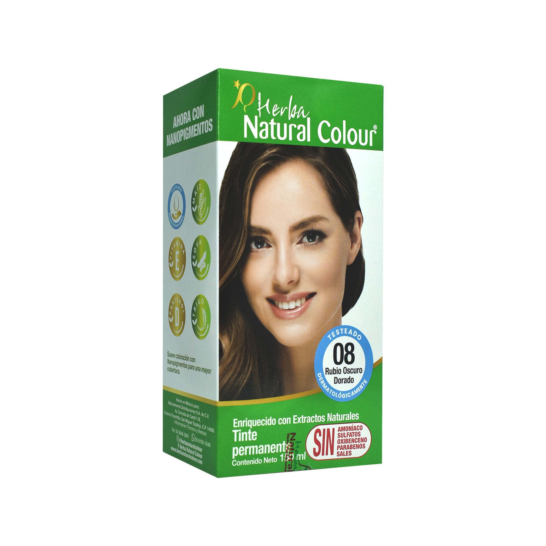 Tinte Rubio Oscuro Dorado 08 Herba Natural Colour 150 ml.
