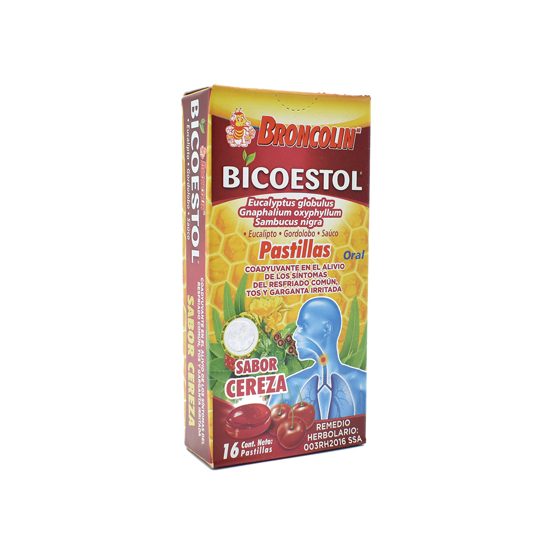 Bicoestol Cereza Broncolin 16 pastillas