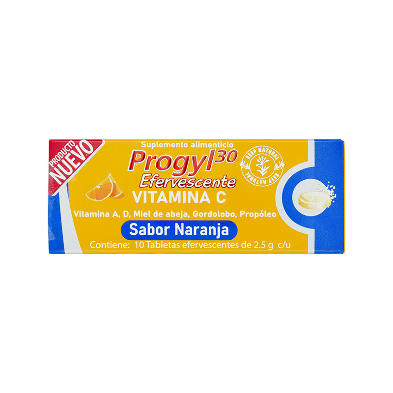 Progyl 30 Efervescente con Vitamina C 10 tab