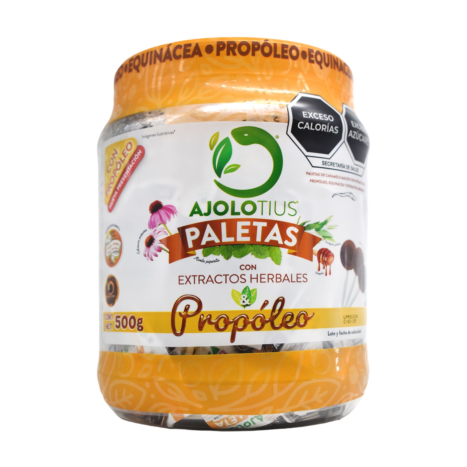 Vitrolero de Paletas con Propóleo Ajolotius 50 pza