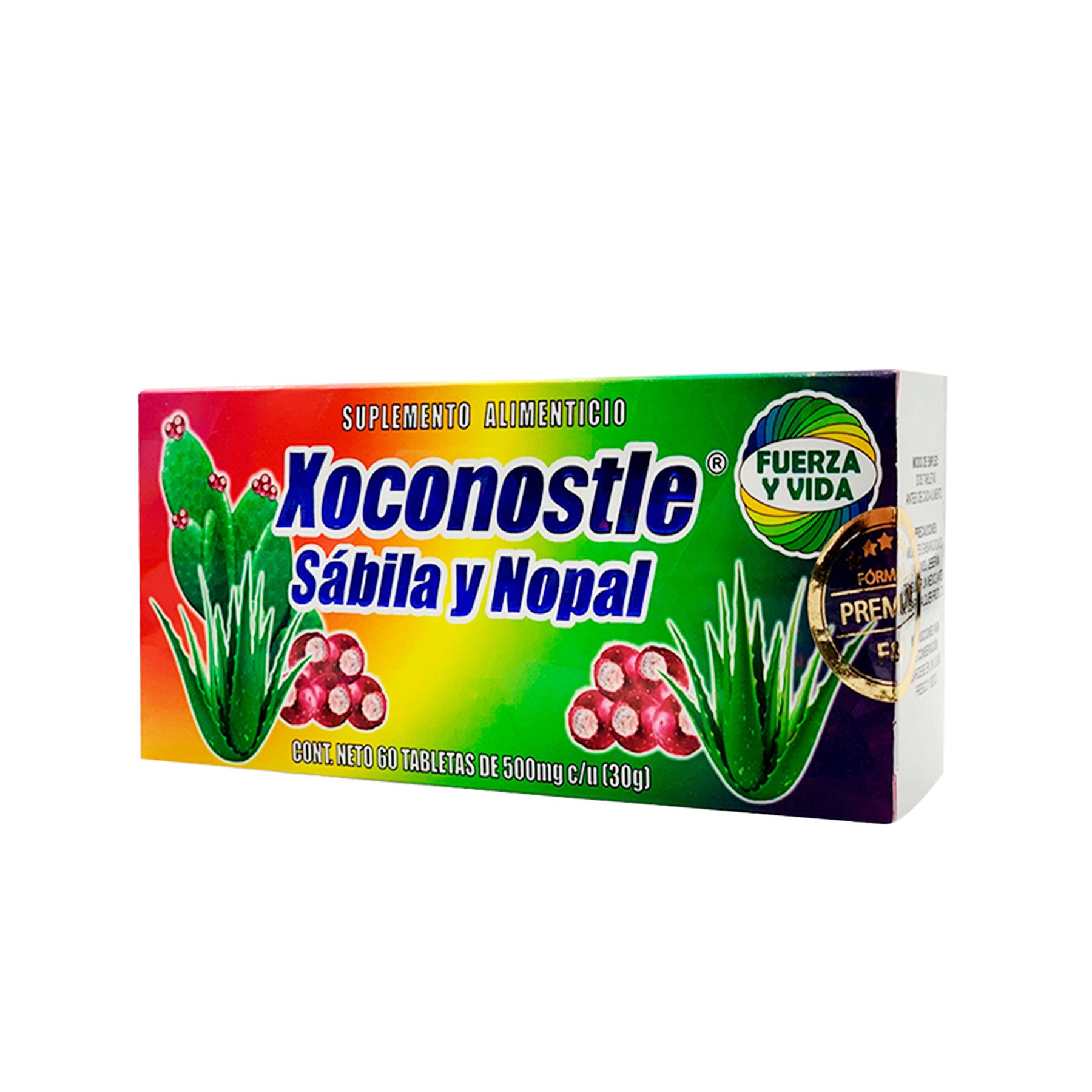 Xoconostle, Sábila y Nopal Fuerza y Vida 60 tabs